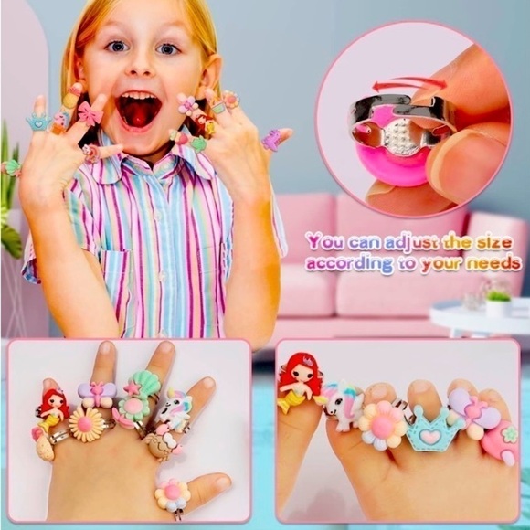 NWT-GIRLS JEWELRY-24 PIECE RING SET - Picture 3 of 7